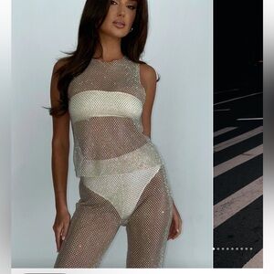 MESHKI diomante mesh top and bottom